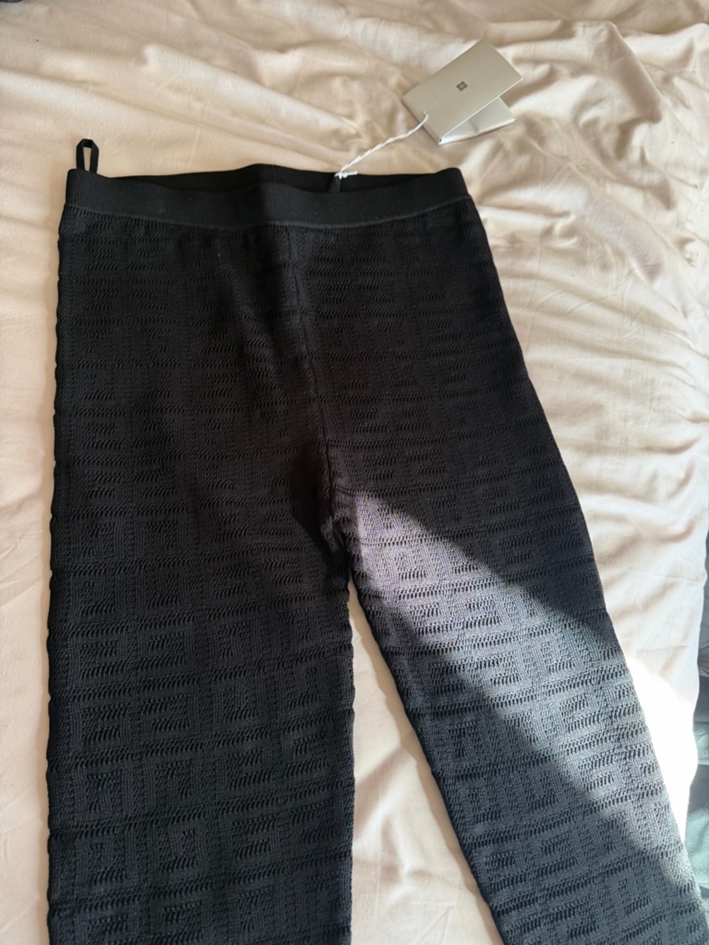 Givenchy Black Textured Knit Leggings
